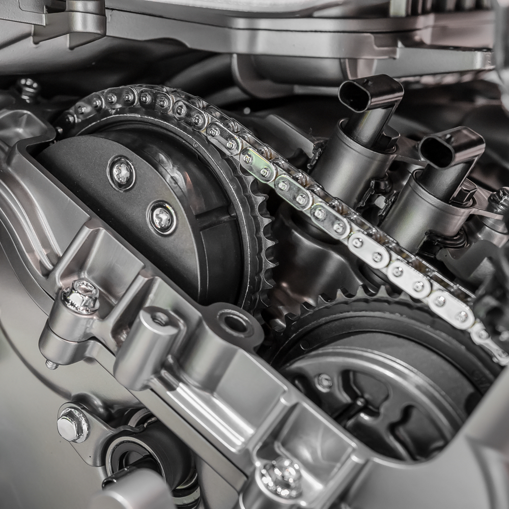 Chaîne de distribution d'un moteur d'automobile (image illustrative)