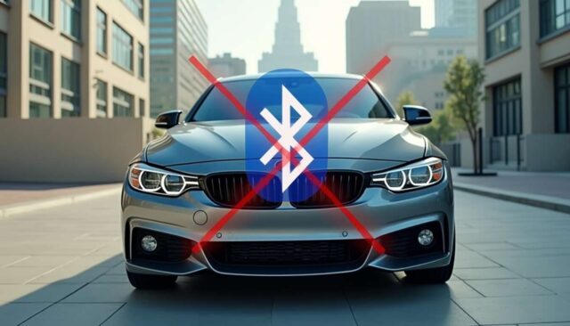 1747725309-une-voiture-bmw-avec-un-le-signe-bluetooth-barre-dune-croix.jpg Pourquoi le Bluetooth ne fonctionne-t-il pas sur les BMW ? Solutions et astuces.